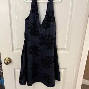 Elegant Black Floral Women's Dress